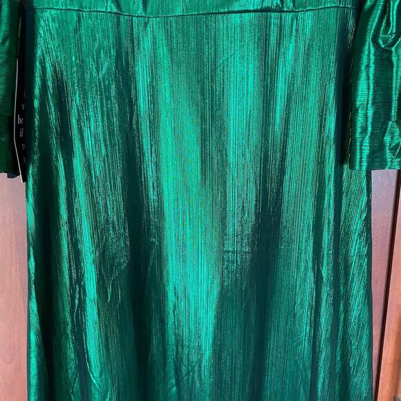Pomander Place Emerald Crinkle Lurex Lillith Dress Maxi Green Size Small NEW - Picture 4 of 11